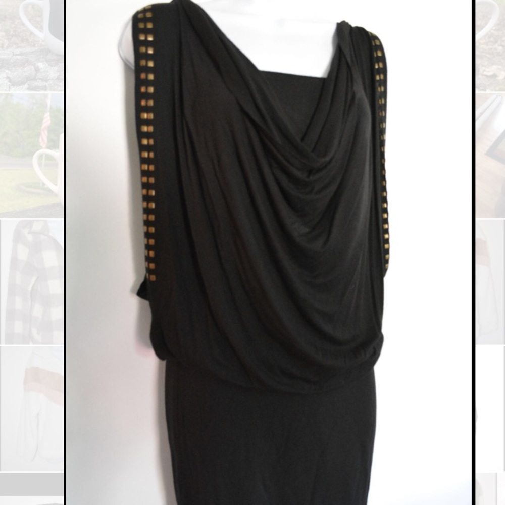 Joyce Leslie black studded dress with scoop neck.